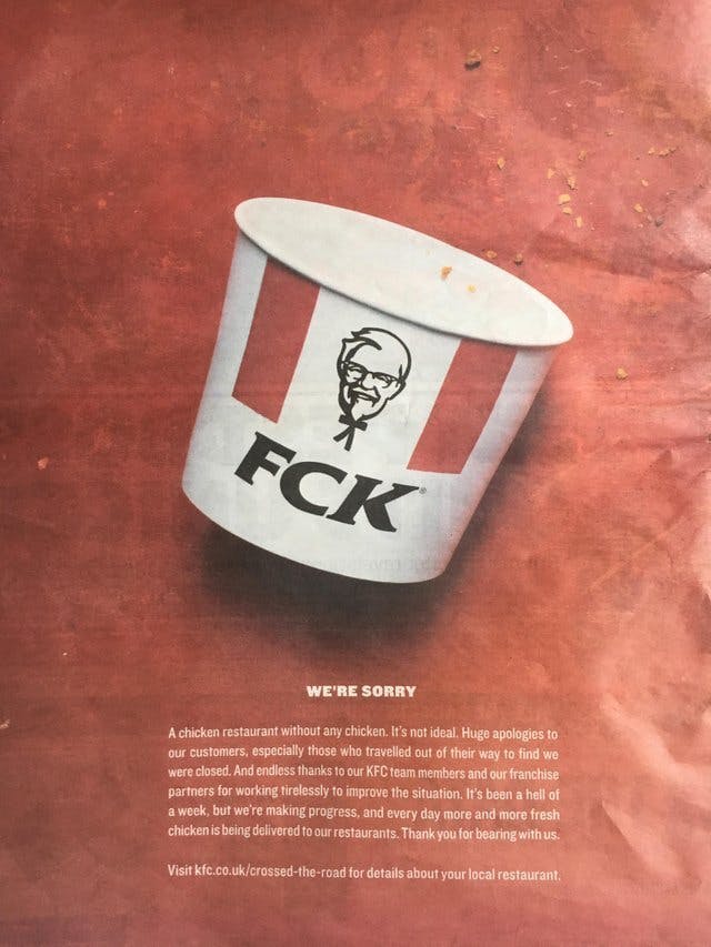 KFC apology example